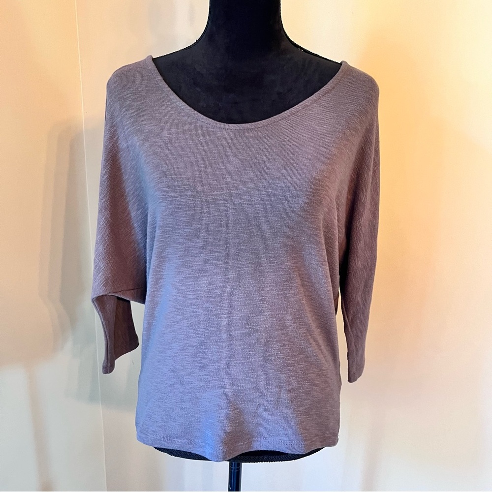 LAILA JAYDE Dolman Sweater 3/4 Sleeve Size XSP Taupe Knit - Picture 4 of 7